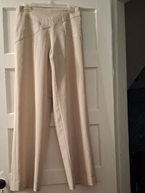 Claras Women's Cream Wide-Leg Pants